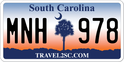 SC license plate MNH978