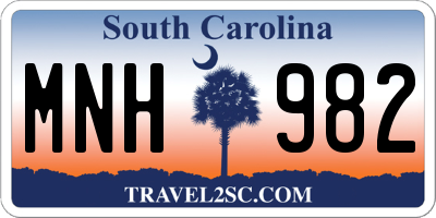 SC license plate MNH982