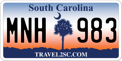 SC license plate MNH983