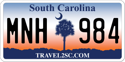 SC license plate MNH984