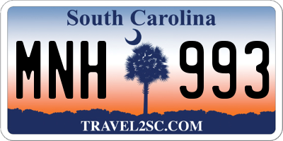 SC license plate MNH993