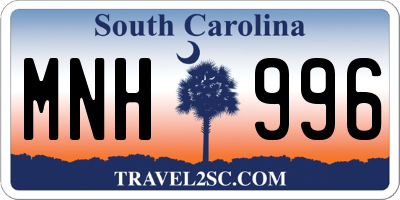 SC license plate MNH996