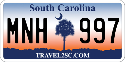 SC license plate MNH997