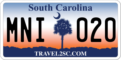 SC license plate MNI020