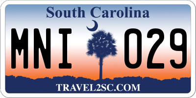 SC license plate MNI029