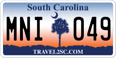 SC license plate MNI049