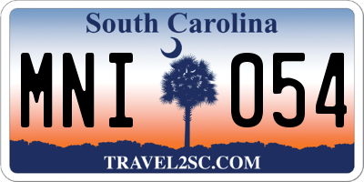 SC license plate MNI054