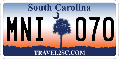 SC license plate MNI070
