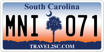 SC license plate MNI071