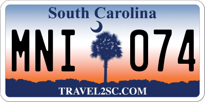 SC license plate MNI074