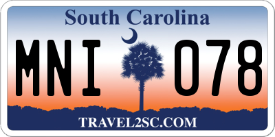 SC license plate MNI078