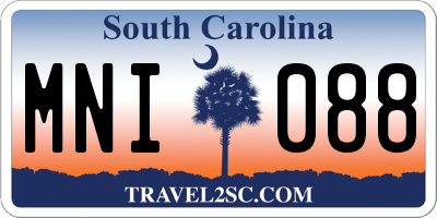SC license plate MNI088