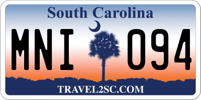 SC license plate MNI094