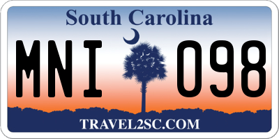 SC license plate MNI098