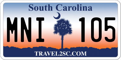 SC license plate MNI105