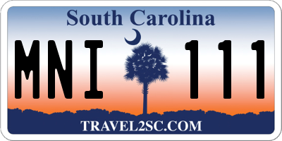 SC license plate MNI111