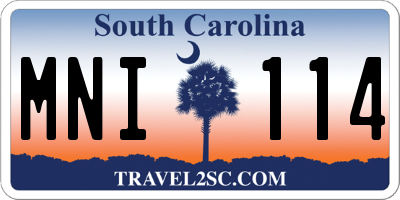 SC license plate MNI114
