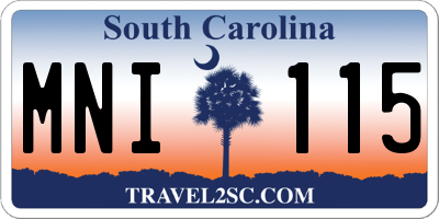 SC license plate MNI115