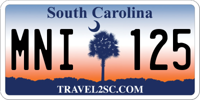 SC license plate MNI125