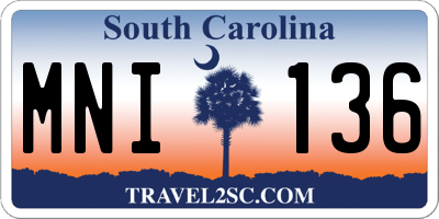 SC license plate MNI136