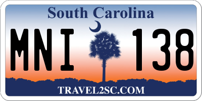 SC license plate MNI138