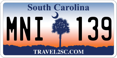 SC license plate MNI139