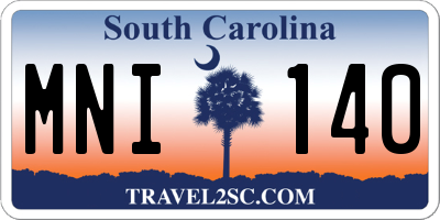 SC license plate MNI140