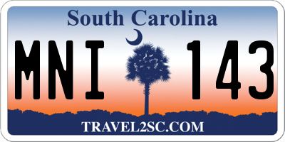 SC license plate MNI143