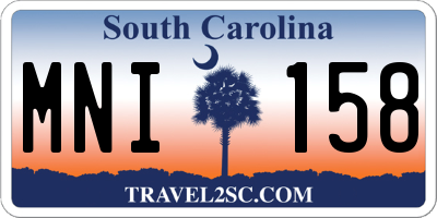 SC license plate MNI158