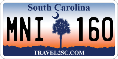 SC license plate MNI160