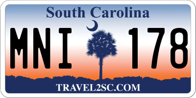SC license plate MNI178