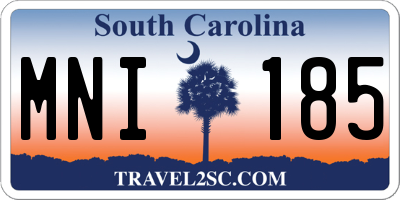 SC license plate MNI185
