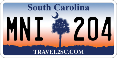 SC license plate MNI204