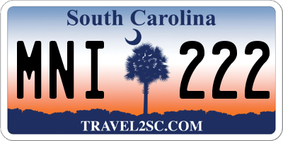 SC license plate MNI222