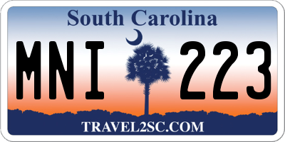 SC license plate MNI223