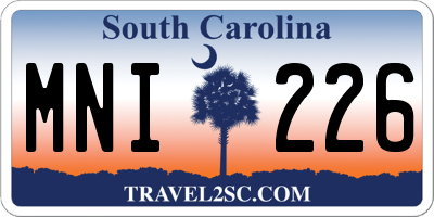 SC license plate MNI226