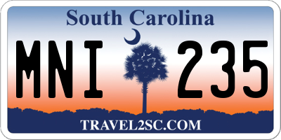 SC license plate MNI235