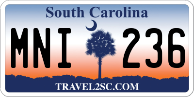 SC license plate MNI236