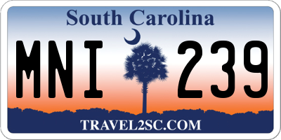 SC license plate MNI239