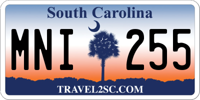 SC license plate MNI255