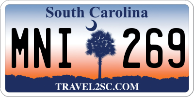 SC license plate MNI269