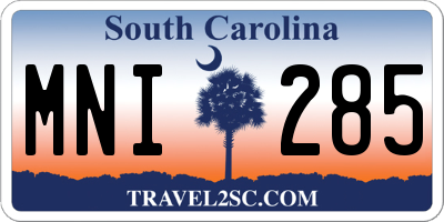 SC license plate MNI285