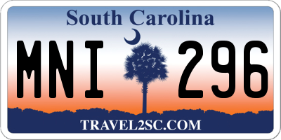 SC license plate MNI296