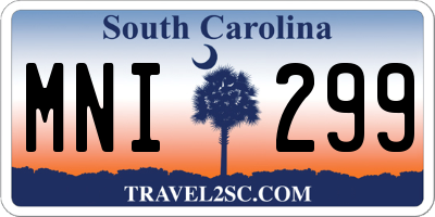 SC license plate MNI299