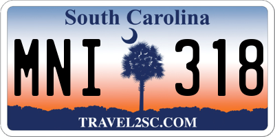 SC license plate MNI318