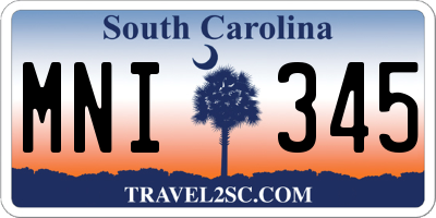 SC license plate MNI345