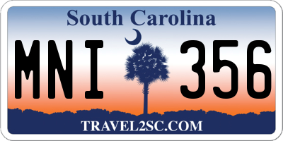 SC license plate MNI356