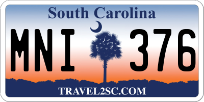 SC license plate MNI376