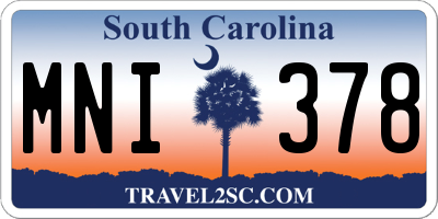 SC license plate MNI378