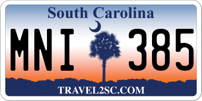 SC license plate MNI385